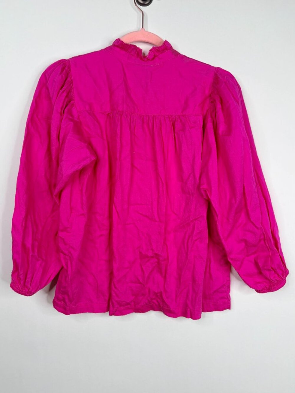 2/$30 GAP Puff Sleeve Mockneck Shirt in Super Pink Neon XS #A3548 - Picture 5 of 9